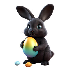 Fototapeta na wymiar 3D Printable Easter Rabbit PNG Clipart Sticker - Celebrate with Joyful Design