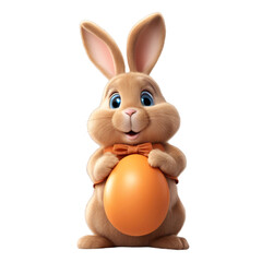 Obraz premium 3D Printable Easter Rabbit PNG Clipart Sticker - Celebrate with Joyful Design