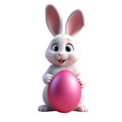 Obraz na płótnie Canvas 3D Printable Easter Rabbit PNG Clipart Sticker - Celebrate with Joyful Design