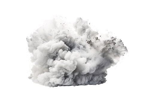 a cloud of smoke and black dust