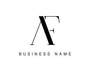 A F Logo. AF Letter Logo Design with Black Color. - obrazy, fototapety, plakaty