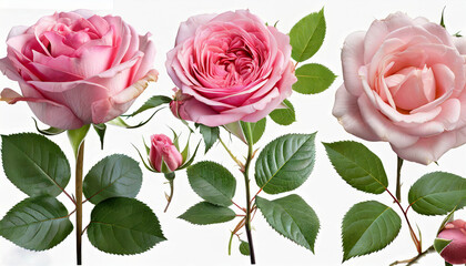 A Symphony of Pink: Elegant Roses on a White Canvas