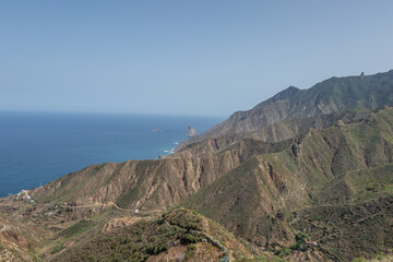 Anaga mountains in sunshine on Tenerife