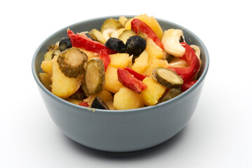 Salad in a bowl isolated on white