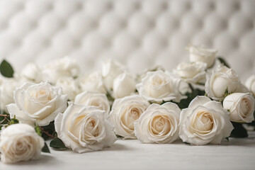 white roses bouquet background