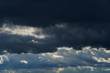 storm sky, dark dramatic clouds during thunderstorm, rain and wind, extreme weather, abstract...