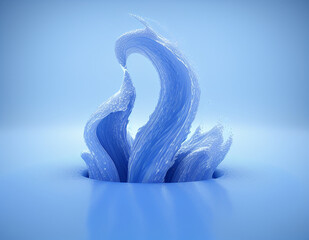 3d rendering of an abstract blue shape