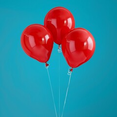 red balloons on a light blue background
