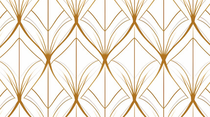 Elegant gold line geometric pattern seamless wallpaper. repeating golden texture background    - obrazy, fototapety, plakaty