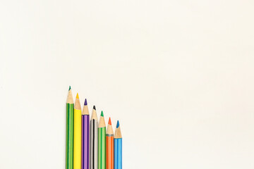 Fototapeta premium Set of color pencils isolated on white background