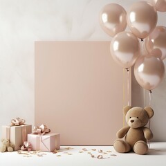 Birthday greeting card mockup