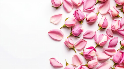 Fototapeta premium a delicate framework made of roses on a clean white background.