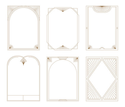 Art Deco frames minimalist collection. Elegant luxury borders and frames, vector templates design