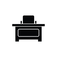 Office desk table icon vector