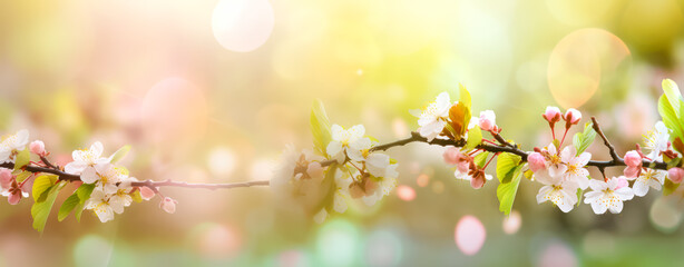 Exquisite pink peach blossoms flourishing in a vibrant garden