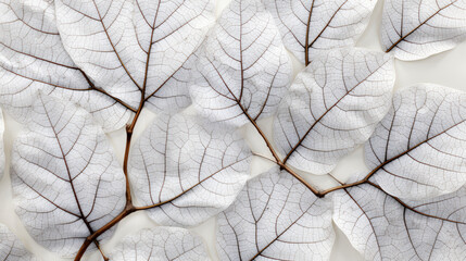Group of White Leaves .A Simple and Elegant Arrangement. Background or wallpaper.
