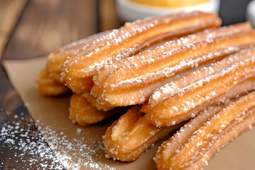 Churros - Popular in Spain and Latin America, churros are deep-fried dough pastries often served with a side of chocolate sauce for dipping