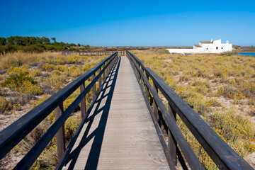 Obraz premium View to Ria Formosa Natural Park, Algarve, Portugal