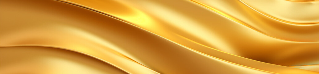 Golden metal effect background, Gold luxury waves and textures, Silky smooth textured banner,...