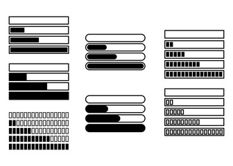 Loading bar icon set. progress ui for app web, simple design flat style vector illustration isolated