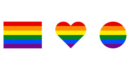 Pride flag modern and minimalist concept. lgbt rainbow icons and flag. stickers illustration 