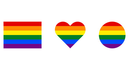 Pride flag modern and minimalist concept. lgbt rainbow icons and flag. stickers illustration 