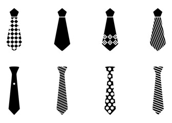 Tie icon set. minimalist vintage concept. vector illustration isolated on white background