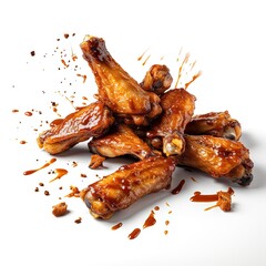 Chicken wings on an isolated white background