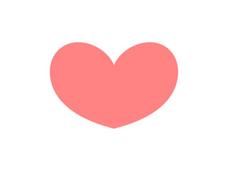 Vector pink heart icon. Simple Valentine's Day illustration, heart shape element.