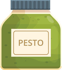 Pesto dish icon cartoon vector. Food aromatic basil. Spice pasta green