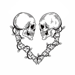 skull with heart