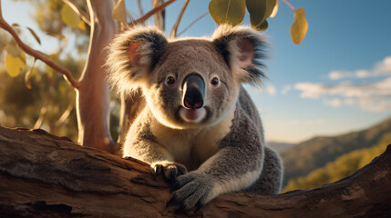 Obraz premium Portrayal of a Wild Koala. Generative AI