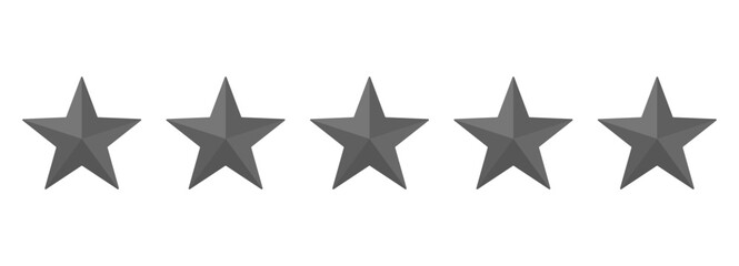 Five gray stars for rating and ranking reviews