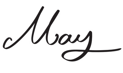 May Month 5 five time calendar year vector illustration typography text font lettering decoration ornament hand written season black dark colour print bush script spring design abstract celebration 