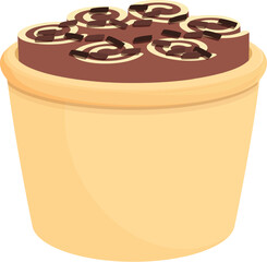 Chocolate ice cream icon cartoon vector. Dish food. Asian candy frozen