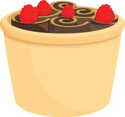 Warm food chocolate cup icon cartoon vector. Freeze mango menu. Party berry