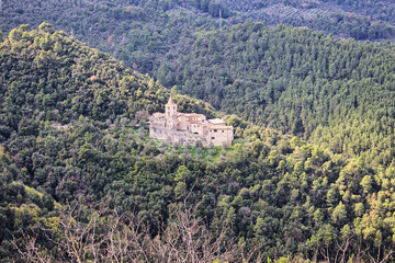 Fototapeta na wymiar Panoramic view of the Abbey of San Cassiano near Narni (Terni,Italy a Benedictine monastery