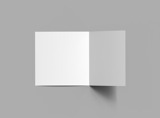 Blank Half Fold square brochure render to present your design.
