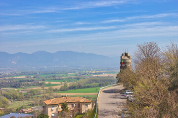 Panoramic view of the beautiful medieval town of Narni, (Italy, Terni)
