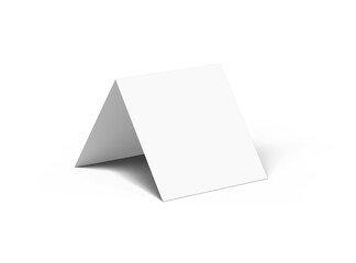 Blank Half Fold square brochure 3d render on transparent background
