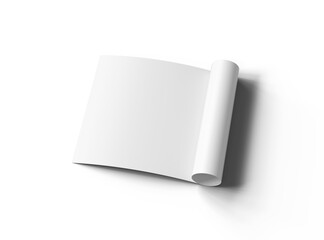 Blank Half Fold square brochure 3d render on transparent background