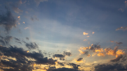 Obraz premium Cloudscape, Colored Clouds at Sunset 