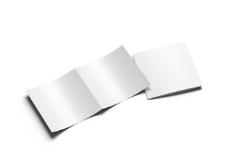Blank Half Fold square brochure 3d render on transparent background