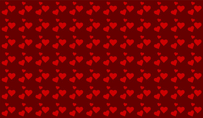Love romantic theme Vector abstract texture with hearts. Stylish cute design for wrapping fabric cloth print wedding decor. Valentines day pattern Textile swatch Red Heart Vivid red seamless pattern