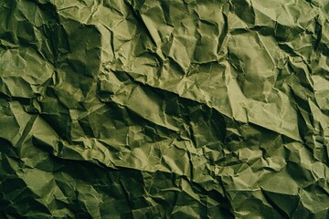 Olive green Recycled paper crumpled texture background