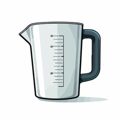 Measuring cup in cartoon, doodle style. Isolated 2d vector illustration in logo, icon, sketch style, Eps 10. AI Generative