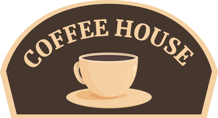 Coffee house signboard icon cartoon vector. Bakery store. Street cafeteria