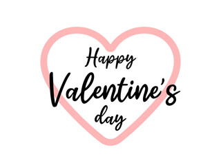Happy Valentine's day vector text element with hearts. Valentines day typography design, background, illustration.