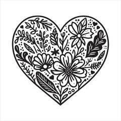 Valentine's day for love floral flower design vector logo icon illustration for graphic design