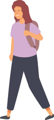 Fototapeta premium School movement girl icon cartoon vector. Forest walk. Active fun